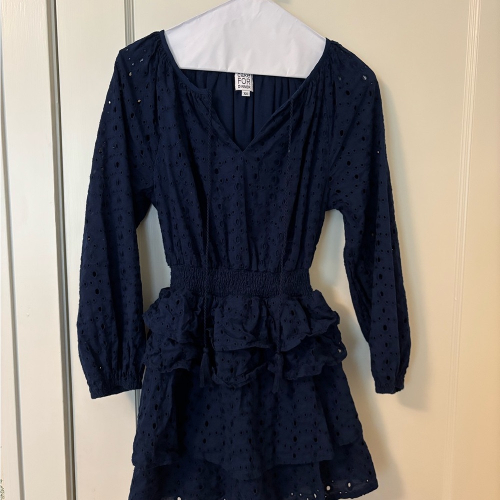 Cake for Dinner Navy blue eyelet dress